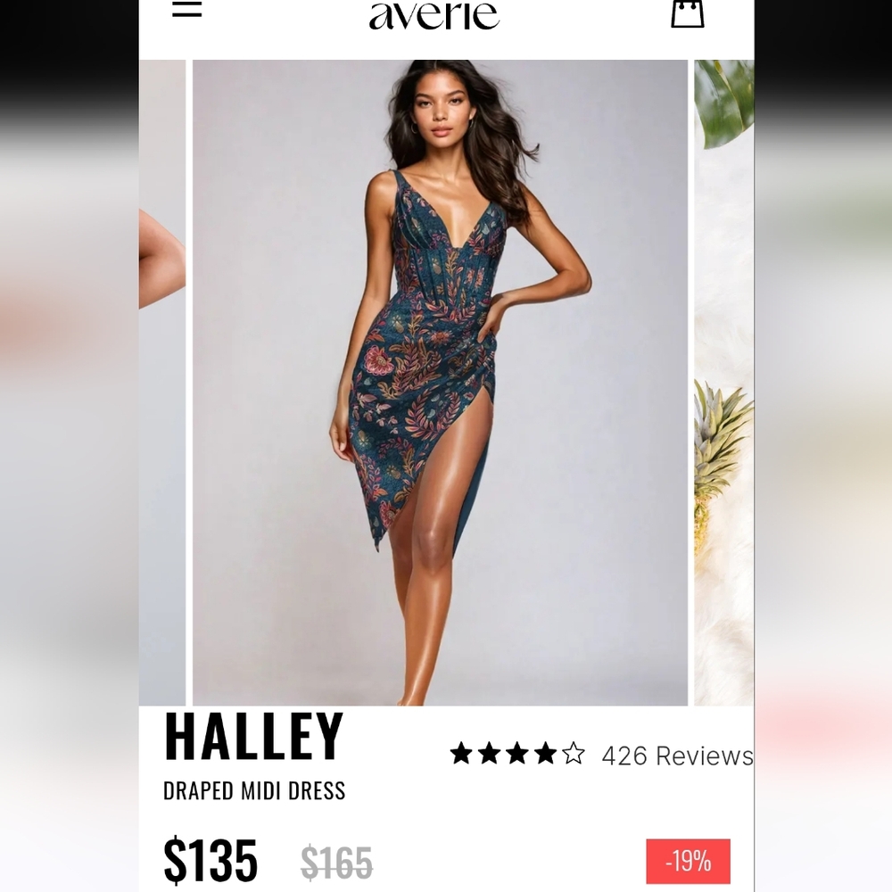 Averie Halley Blue Silver Asymmetrical Cocktail Dress